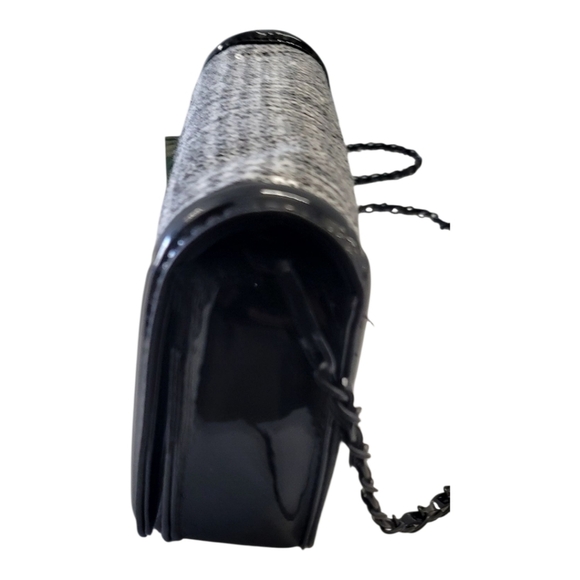 Badgley Mischka Grey Plaid Sequin WOOL Cross Body Purse NWT - Picture 8 of 12